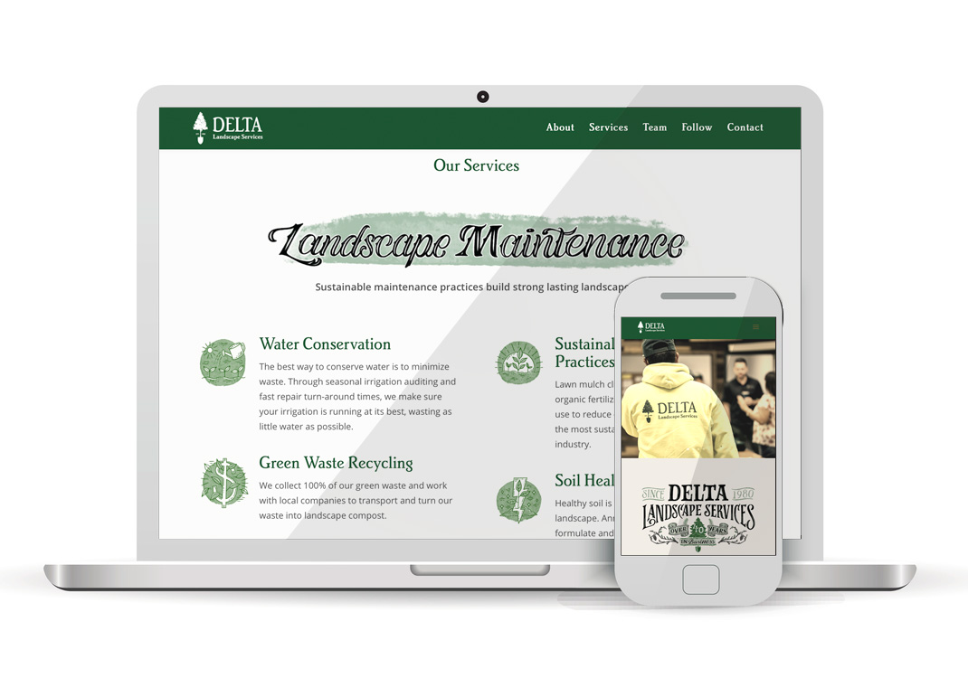 Delta Landscape Services WordPress Website Design