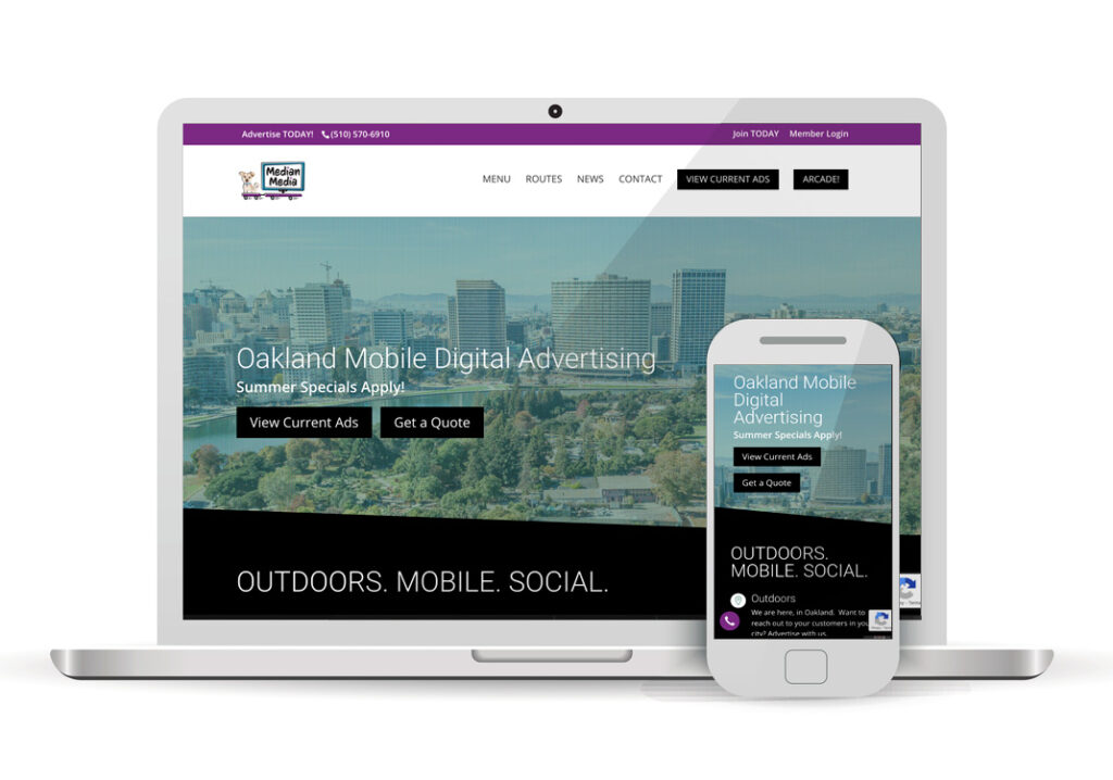 Client Portfolio Median Media Mobile Advertising Oakland | Wordpress Website Design