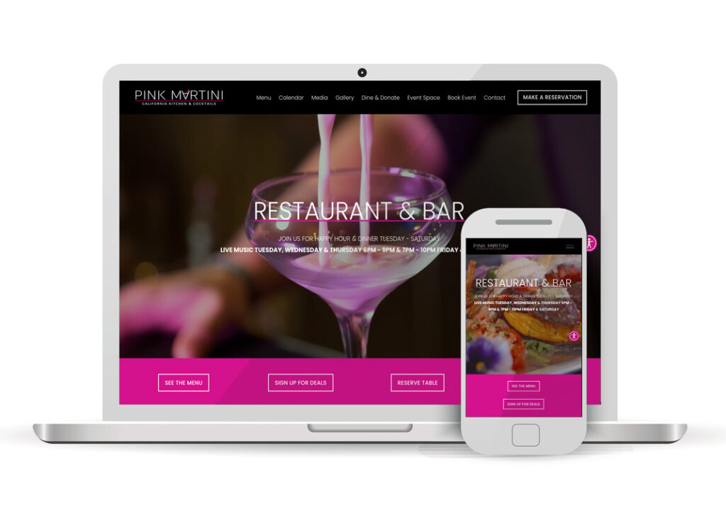 Client Portfolio Pink Martini Restaurant Granite Bay | Squarespace Website Design