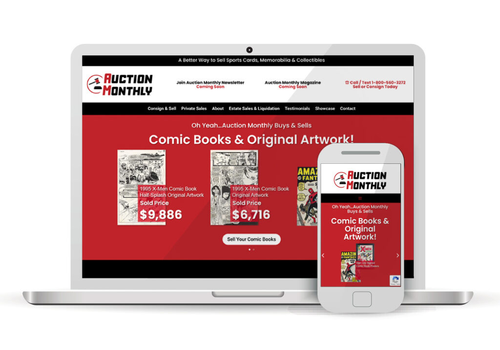 Client Portfolio Auction Monthly Sacramento | Wordpress Website Design