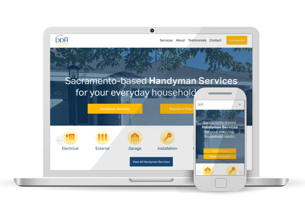 Client Portfolio DDH Daniel David Handyman Services Sacramento | Squarespace Website Design